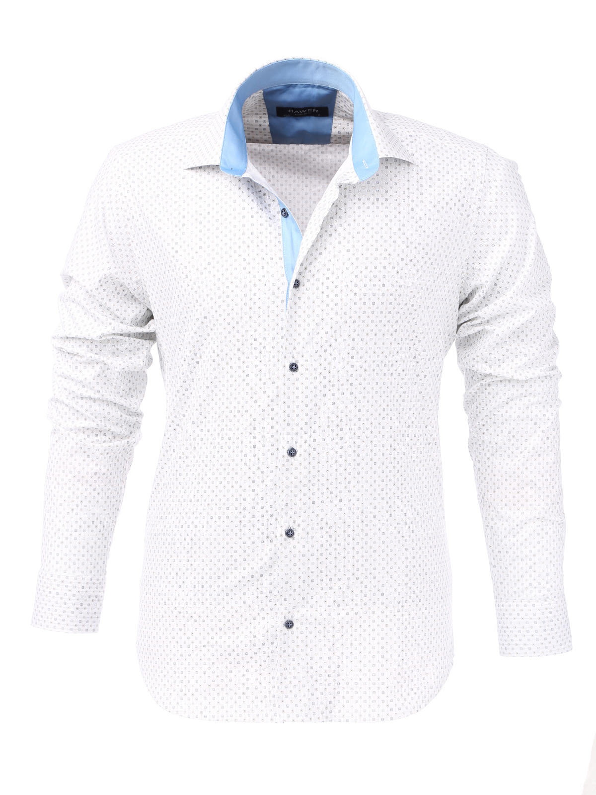 картинка Рубашка белая с голубым воротником от магазина Одежды+