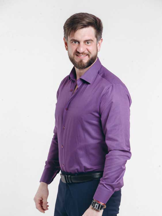 Рубашка однотонная фиолетовая