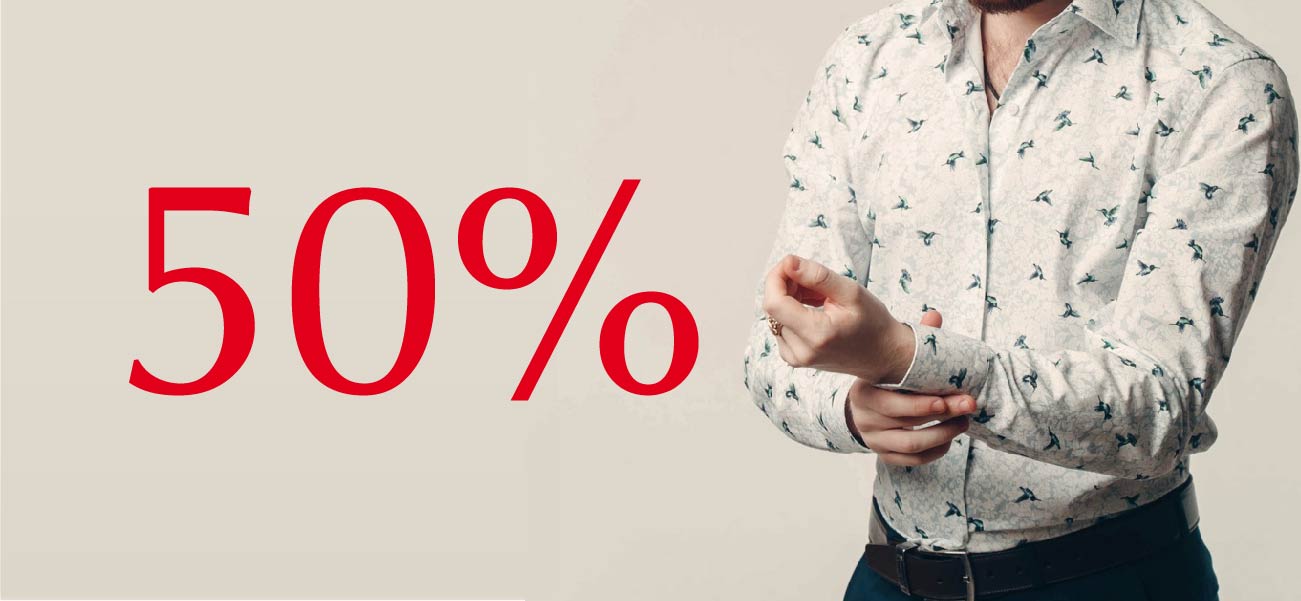 Скидки 50% на рубашки! | VERNON